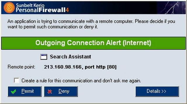 Program Sunbelt Kerio Personal Firewall 2
