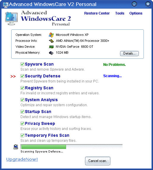 Program Advanced WindowsCare Pro 1