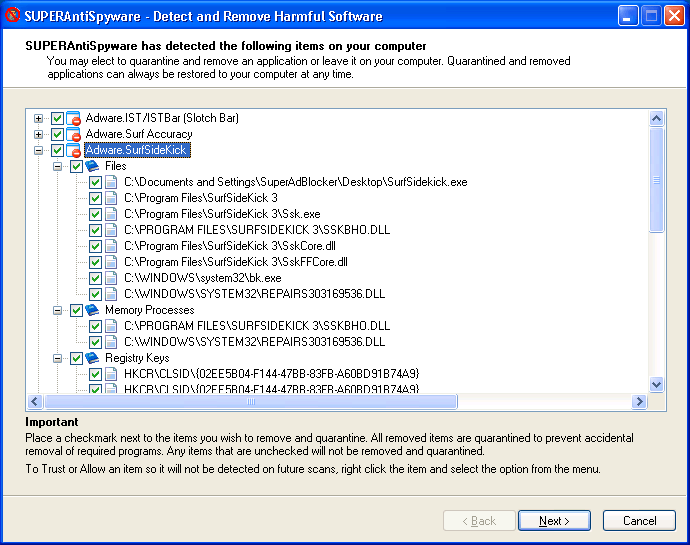 Program SuperAntiSpyware Free Edition 3