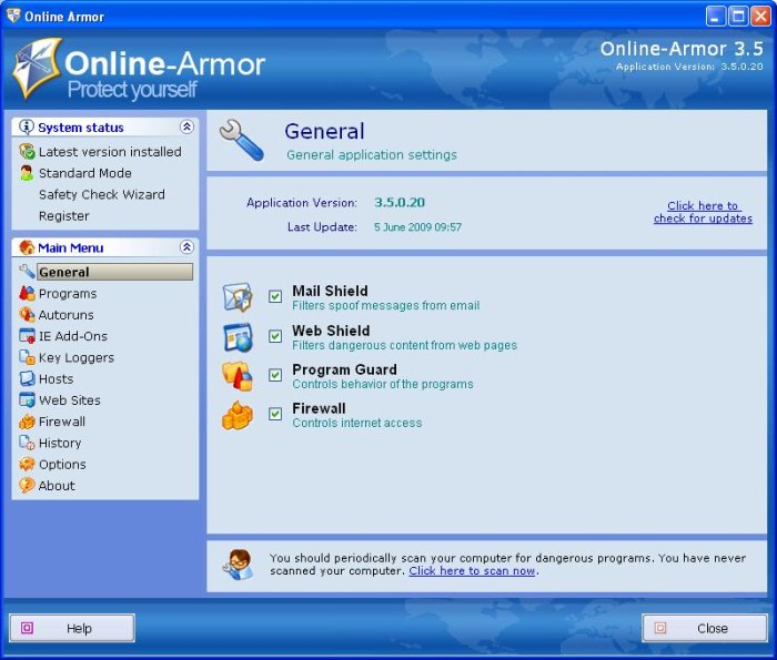 Program Online Armor 1