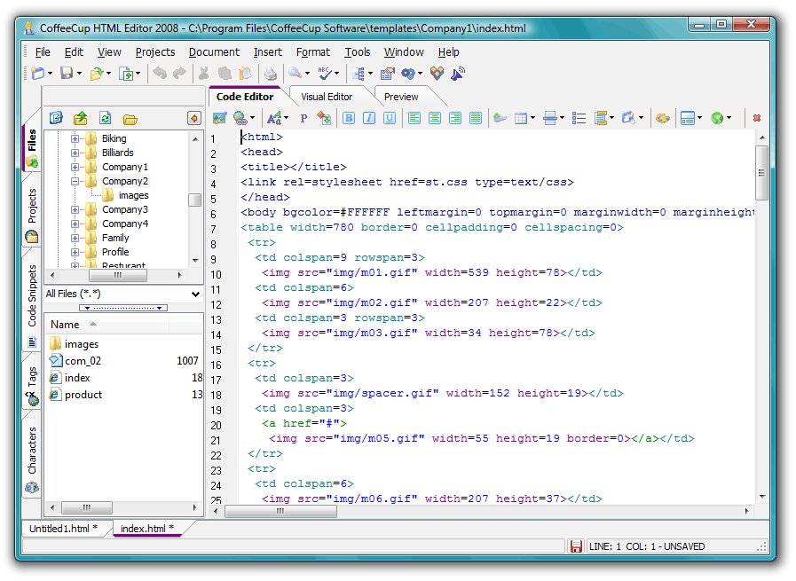 Program CoffeeCup HTML Editor 1