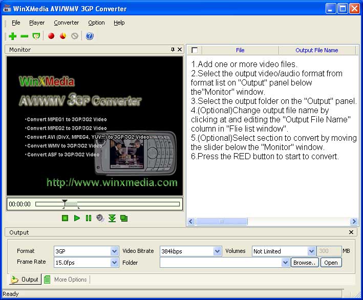 Program WinXMedia AVI/WMV 3GP Converter 1