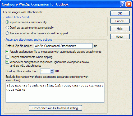 Program WinZip Companion for Outlook 1